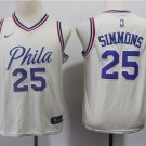 Youth Philadelphia 76ers #25 Ben Simmons Basketball Jersey Beige Stitched