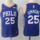 Youth Philadelphia 76ers #25 Ben Simmons Basketball Jersey BLue Stitched