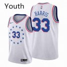 Youth Philadelphia 76ers #33 Tobias Harris Basketball Earned Edition Jersey White
