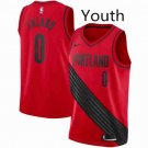 Youth Portland Trail Blazers #0 Damian Lillard Swingman Basketball Jersey Red