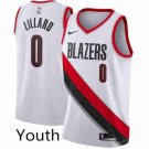 Youth Portland Trail Blazers #0 Damian Lillard Swingman Basketball Jersey White