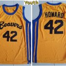 Youth Teen Wolf Scott Howard Beacon Beavers #42 Jersey Stitched Yellow Basketball