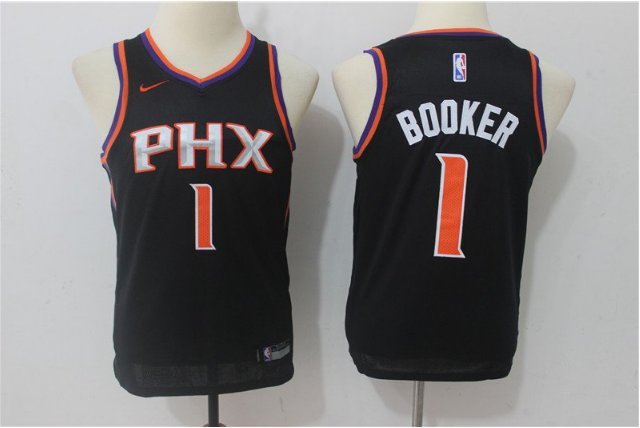Youth Phoenix Suns #1 Devin Booker Black Basketball Stitched Jersey
