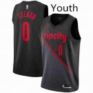 Youth Portland Trail Blazers #0 Damian Lillard Basketball Jersey Black City Edition