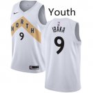 Youth Toronto Raptors #9 Serge Ibaka Basketball Jersey White City Edition