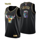 Youth,kids Chicago Bulls #6 Alex Caruso Jersey 2021-22 Golden Edition Diamond Black Swingman