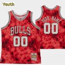 Youth,kids Chicago Bulls #00 Custom Name Number Jersey Red Galaxy Classics Swingman Basketball