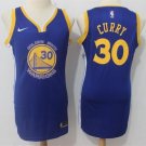 Women Golden State Warriors #30 Stephen Curry Blue Dress Basketball Jersey