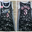 Women Philadelphia 76ers #3 Allen Iverson Dress Basketball Jersey Black