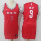 Women Houston Rockets #3 Chris Paul Red Dress Basketball Jersey