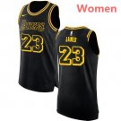 Women Los Angeles Lakers 23# LeBron James Black Dress Basketball Jersey