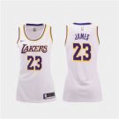 Women Los Angeles Lakers 23# LeBron James White Dress Basketball Jersey