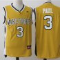 Men's Tin Duncan #3 Chris Paul College Basketball Jersey Stitched Yellow