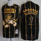 Men Toronto Raptors #1 Tracy McGrady Throwback Basketball Jersey Black Gold
