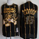 Men's Toronto Raptors #15 Vince Carter Throwback Basketball Jersey Black Gold