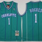 Men's Tyrone Muggsy Bogues #1 Charlotte Hornets Green Throwback Jersey
