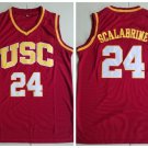 Men's USC Trojans #24 Brian Scalabrine College Basketball Jersey Red
