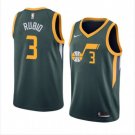 Men's Utah Jazz #3 Ricky Rubio Basketball Jersey Green Earned Edition