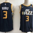 Men's Utah Jazz #3 Ricky Rubio Swingman Basketball Jersey Navy