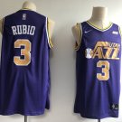 Men's Utah Jazz #3 Ricky Rubio Swingman Basketball Jersey Purple