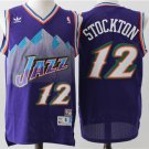 Men's Utah Jazz #12 John Stockton Throwback Basketball Jersey Purple Stitched