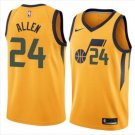 Men's Utah Jazz #24 Grayson Allen Swingman Basketball Jersey Yellow