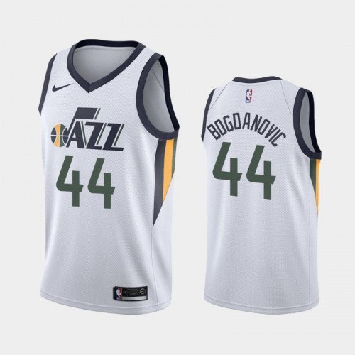 Men's Utah Jazz #44 Bojan Bogdanovic White Swingman Basketball Jersey