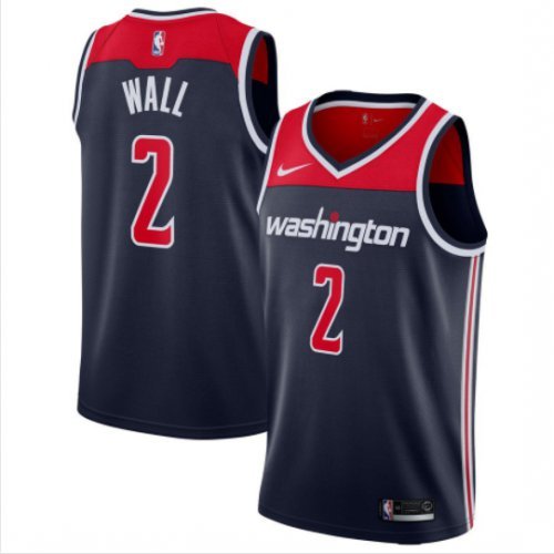 Men's Washington Wizards #2 John Wall Statement Edition Basketball Jersey Navy