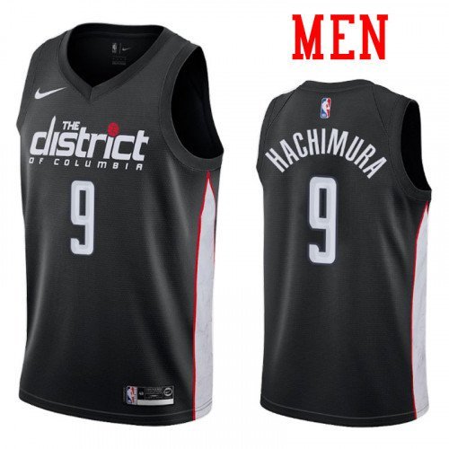 Men's Washington Wizards #9 Rui Hachimura Basketball Jersey Black City Edition