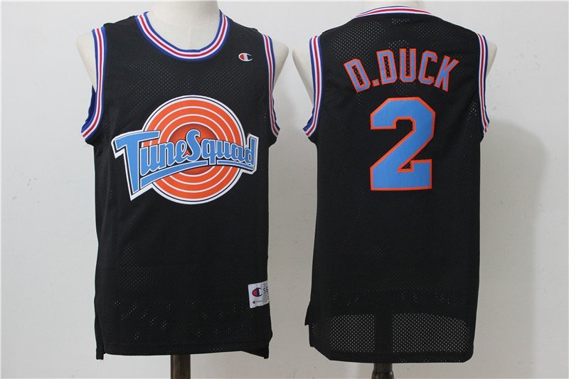 Men's Daffy D.Duck Tune Squad #2 Space Jam Basketball Jersey Black