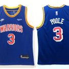 Men's  Golden State Warriors #3 Jordan Poole Jersey 2022 Blue Classic Edition Swingman Basketball