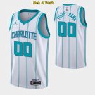men's & youth Charlotte Hornets #00 Custom Name Number Jersey White Association Edition Basketball