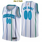 men's & youth Charlotte Hornets #00 Custom Name Number Jersey White Classics Edition Basketball