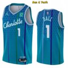men's & youth Charlotte Hornets #1 LaMelo Ball Jersey 2023 Blue City Edition Swingman Basketball