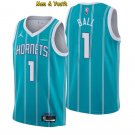 men's & youth Charlotte Hornets #1 LaMelo Ball Jersey 2023 Teal Icon Edition Swingman Basketball