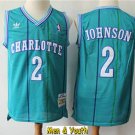 men's & youth Charlotte Hornets #2 Larry Johnson Jersey Green Classics Throwback Basketball