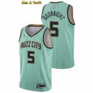 men's & youth Charlotte Hornets #5 James Bouknight Jersey Teal Buzz City Swingman Basketball