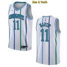 men's & youth Charlotte Hornets #11 Cody Martin Jersey White Classics Edition Swingman Basketball