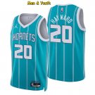 men's & youth Charlotte Hornets #20 Gordon Hayward Jersey 75th Diamond 2022 Teal Icon Edition