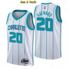 men's & youth Charlotte Hornets #20 Gordon Hayward Jersey 75th Diamond 2022 White Association