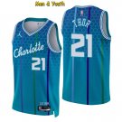 men's & youth Charlotte Hornets #21 JT Thor Jersey 75th Diamond 2022 Blue City Edition Basketball