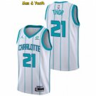 men's & youth Charlotte Hornets #21 JT Thor Jersey White Association Edition Swingman Basketball
