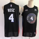 Men's & Youth  New York Knicks #4 Derrick Rose Jersey 2021 Black City Edition Swingman Basketball