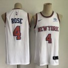 Men's & Youth  New York Knicks #4 Derrick Rose Jersey White Swingman Basketball