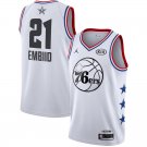 Men's & Youth 76ers #21 Joel Embiid 2019 All Star Game Basketball Jersey White