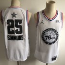 Men's & Youth 76ers #25 Ben Simmons 2019 All Star Game Basketball Jersey White