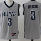 Men's & Youth Allen Iverson #3 Georgetown Hoyas College Basketball Jersey Stiched Gray