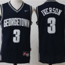 Men's & Youth Allen Iverson #3 Georgetown Hoyas College Basketball Jersey Stiched Navy