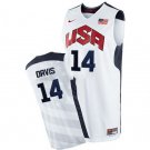 Men's & Youth Anthony Davis #14 Throwback 2012 Team USA BasketBall Jersey White Stitched