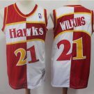 Men's & Youth Atlanta Hawks #21 Dominique Wilkins Red-White Split Spliced Jersey
